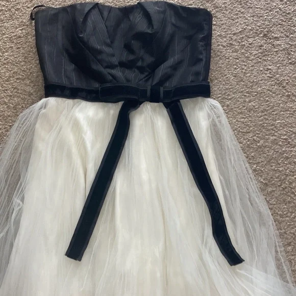 Strapless Black and White Dress - Picture 3 of 9